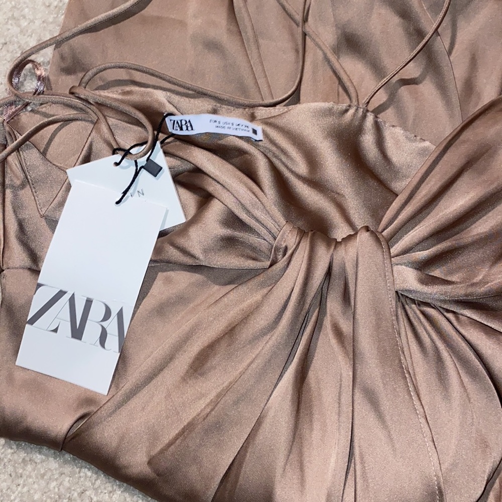 ZARA Knotted Slip Dress - Picture 13 of 16